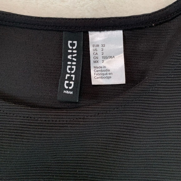 Divided H&M Black Ribbed Keyhole Long Sleeve Bodycon Dress Size 2 - Picture 14 of 16